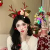 Diadema de Oso Navideño con Cabeza de Astas Grandes Accesorios para el Cabello de Navidad de Otoño e Invierno Diadema Súper Hada para Mujer Accesorios para Fotos de Disfraz de Reno