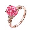 Anel de Moda de Concubina Imperial de Luxo imitação de diamante vermelho natural cristal rosa pedra Morgan banhado a 18K anel de diamante de tesouro colorido incrustado