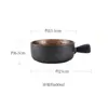 Vajilla de Cerámica Negra Transfronteriza Bol de Cerámica Japonés para Ensalada Olla para Arroz al Horno de Mariscos Comercial Asa Antiescaldado Tazón para Fideos Instantáneos de Dormitorio
