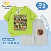 Clásicos de Montaña y Mar Americanos Hombre Palo de Madera Tongtongge Ropa Infantil Marca de Moda Ropa Periférica Conjunto de Camiseta de Manga Corta y Pantalones Cortos Infantil Moderno