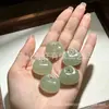 Pingente de Bolsa da Sorte de Jade Aventurina Natural, Jade Aventurina Gelo de Alta Qualidade na Cor Água Clara, Cadeado da Sorte, Bolsa da Sorte, Fivela da Paz, Pingente de Jadeíta
