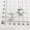 Colgante pequeño de ancla de barco de plata antigua retro, material de joyería hecho a mano, 1 pendiente, collar, pulsera, colgante, fabricantes