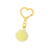 Llavero de corazón con pompón de colores, hebilla creativa de corazón hueco de dopamina, accesorio para bolso, adorno de regalo, colgante de cuentas