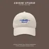 Boné de Baseball Vintage Americano cor vinho tinto Feminino Chapéu Bordado com Letra Top Profundo Sombra para Estudante Mostra Rosto Pequeno Moda Masculina