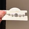 Pulsera Redonda de Perlas con Circonita Chapada en Oro Real de 14K, Pulsera de Lujo Ligero de Gama Alta, Joyería de Mano Versátil Retro para el Trabajo para Mujeres