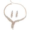 Conjunto Elegante e Super Bonito de Colar e Brincos, Brincos Brilhantes de Strass, Conjunto de Duas Peças para Festa de Casamento, Acessórios para Vestido de Noiva