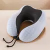 Almohada de Espuma Viscoelástica de Color Sólido en Forma de U, Almohada Redonda de Viaje para el Cuello, Almohada de Espuma Viscoelástica en Forma de U al por Mayor con Impresión de Logo