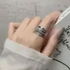 Anillo de Circonita con Incrustaciones de Diamantes de Diseño de Lujo Ligero Estilo Francés Celebridad de Internet Industria Pesada Brillante Multicapa Anillo para Dedo Índice Ajustable para Mujer