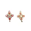 Colgante Flor de Cuatro Pétalos Cuadrada de Circonita Chapada en Oro de Alta Retención de Color Accesorios de Joyería con Borla para Pendientes de Pasador de Pelo Hechos a Mano