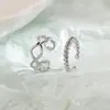 Clip para hueso lateral sin agujero en la oreja, rotación de hilo, viento frío, temperamento francés, geométrico, retro, ondulado, clip para la oreja para mujer