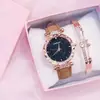 Nuevo reloj estilo coreano de cielo estrellado para mujer, moderno y a la moda, reloj simple y casual para mujer, reloj para examen de estudiante, reloj de regalo