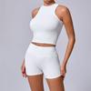 Roupa Externa Versátil Shorts Casuais para Fitness e Corrida Terno Europeu e Americano Colete de Secagem Rápida Roupa de Yoga Apertada nas Costas