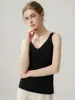 Súper Suave~Top Base de Punto de Cachemira para Mujer, Color Sólido, Cuello en V, Chaleco Camisola de Punto sin Mangas, Top Versátil Adelgazante