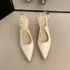 Zapatos de Mujer Puntiagudos, Hermosos y Únicos, Nuevo Estilo Retro para Primavera/Verano 2026, Sandalias de Tacón Alto y Escotadas con Tiras Traseras