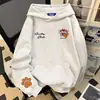 Sudadera con diseño de estampado de cachorro de dibujos animados estilo americano para primavera y otoño, casual y versátil, top holgado y moderno para pareja