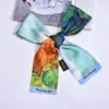 Bufanda de Seda con Cinta Pintura al Óleo de Van Gogh de Primavera y Otoño Bufanda Sencilla de Calle Europea y Americana Versátil Corbata Pequeña Bufanda de Seda