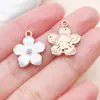 20 Estilos de Colgantes de Aleación con Forma de Flor de Tulipán Corazón con Goteo de Aceite Blanco para DIY Collares Pulseras Llaveros Accesorios de Joyería