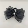 Presilha de Cabelo Escape Princess com Laço Dupla Face Preto Alta Sensação Grampo para Parte de Trás da Cabeça Presilha de Tubarão Acessórios de Cabelo Adorno de Cabeça Atacado