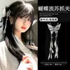 Nova Presilha de Cabelo com Borboleta e Franja Estilo Chinês para Mulheres 2025 Nova Presilha Lateral de Alto Padrão Presilha para Franja Lateral Adorno de Cabelo