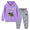 Conjunto de Dos Piezas con Sudadera con Capucha y Pantalones Largos, Ropa Infantil Transfronteriza Nueva para Primavera y Otoño, Conjunto de Algodón de Manga Larga para Bebé