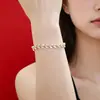 Pulsera Romana Transfronteriza Europea y Americana de Zirconio Completo para Mujer, de Moda, Sencilla, Ligera y Lujosa, Pulsera de Socialité, Joyería de Mano Versátil de Espiga de Trigo