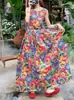 Vestido Largo sin Mangas Estilo Vacaciones de 26 Años con Estampado Dopamina, Dobladillo Amplio, Vestido Elegante de Lujo Ligero