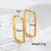 Pendientes Retro Simples Ovalados de Lujo Ligero de Gama Alta para Mujer Pendientes de Acero de Titanio Pendientes Geométricos Ovalados Largos Versátiles Exagerados
