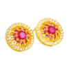 Tienda de oro Puzuo con arena de oro hueco de oro diamante rojo ventana de rosas pendientes estilo corte vintage pendientes de lujo mujeres