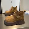 Botas de Moda de Suela Gruesa para Mujer Temperamento de Moda Botines de Gamuza Tendencia Zapatos Birken Canguro Hechos a Mano 2026 Primavera Nuevos Botines