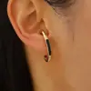Pendientes de Aro Grandes Ovalados en Forma de C Estilo Francés, Perlas de Botón, Pendientes Vintage de Moda para Mujer, Accesorios Elegantes y Versátiles