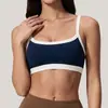 Sujetador deportivo europeo y americano transfronterizo, conjunto de yoga color block, camiseta sin mangas para correr y fitness al aire libre, top tipo sujetador sexy para mujer