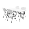 Mesa Plegable Blanca con 4 Juegos de Sillas Sillas Plegables para Picnic Banquetes