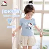 Conjunto de Verano para Niñas 2026 Nuevo Estilo para Niños Mayores, Conjunto Dulce de Dos Piezas con Bloques de Color, Mangas Cortas, Pantalones con Falda Floral