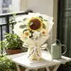 Buquês de Flores de Tricô, Buquês de Rosas de Tricô à Mão com Fio, Produtos Acabados, Atacado de Presentes para Dia dos Namorados e Natal