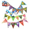 Decoração de Halloween feito à mão triângulo diy pendurado bandeira Pintura infantil Bandeira suspensa Decoração de Halloween bandeira pendurada Luz de abóbora