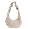 2025 Bolso de Hombro con Tirantes Plisados y Cordón para el Hombro o la Axila Gran Capacidad Casual Literario Versátil Simple Moda Bolso de Mano para Mujer