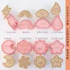 Juego de cortadores de galletas, diseño de dibujos animados, para uso doméstico, incluye moldes de repujado 3D para hacer galletas, fondant y otros productos horneados