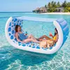 Cama Flutuante Inflável de PVC Transfronteiriça Dobrável com Toldo Lounger Inflável na Água Brinquedo Aquático de Exterior