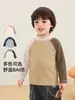 Camiseta básica infantil Kaka Panda, camiseta de manga comprida outono e inverno para meninos, blusa de inverno para meninas, roupas de inverno para bebês estilosas