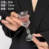 Estilo Ins Restaurante de Celebridad de Internet Vidrio Tallado en Relieve Diamante Retro Alto Valor de Color Copa de Champán de Pie Alto Copa para Beber Jugo