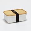 Origin Supply Caja Crujiente Estilo Japonés de Acero Inoxidable 304 con Tapa de Bambú Almacenamiento y Almacenamiento Rectangular Sellado Caja de Almuerzo con Tapa de Madera