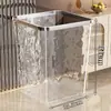 Inodoro de alta gama gran capacidad cubo nuevo lujo ligero 2025 cubo de basura doméstico dormitorio sala de estar cocina transparente