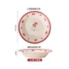 Nuevo Juego de Vajilla Cerámica Bajo Esmalte Tazón Plato Plato de Cerámica de Alto Valor Tazón Doméstico para Arroz Plato con Diseño Floral Romántico