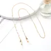 Cadena para Gafas Transfronteriza Europea y Americana de Alta Gama para Mujer Cadena Colgante de Cristal y Perlas Color Metal Conservador Anti-pérdida Cadena para Mascarilla Cadena para Audífonos