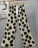 Pantalones de pijama de algodón para mujer, verano, finos, estampados, casuales, de pierna ancha, pueden usar mujeres embarazadas, comercio exterior, pantalones de talla grande