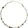Collar de Piedra Natural Amazonita Turquesa Blanca Turquesa Piedra Multicolor Perla Redonda Estilo Casual Versátil