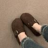 Zapatos Retro Birkenstock con Medias Zapatilla de Media Punta Elevada para Mujer Otoño 2025 Nueva Ropa Exterior Zapatos Birkenstock para Personas Perezosas