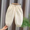 Pantalones casuales para bebé niña, pantalones de verano para niños, ropa elegante para niñas, pantalones finos anti-mosquitos para niñas, enterizo de moda entrega