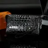 Cartera de Negocios para Hombre Pu Transfronteriza Nueva Patrón de Cocodrilo Gran Capacidad Bolso Casual de Negocios Cartera de Piel de Vaca de Primera Capa para Hombre