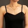 Collar de cadena para clavícula con cabeza y cuello de aleación multicapa de tendencia simple europea y americana para niña